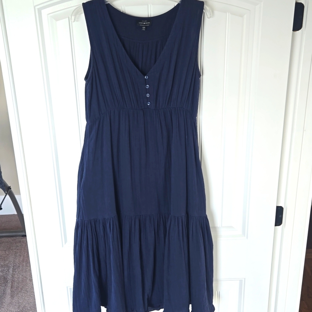 Lucky Brand Sleeveless Blue Midi Dress size M